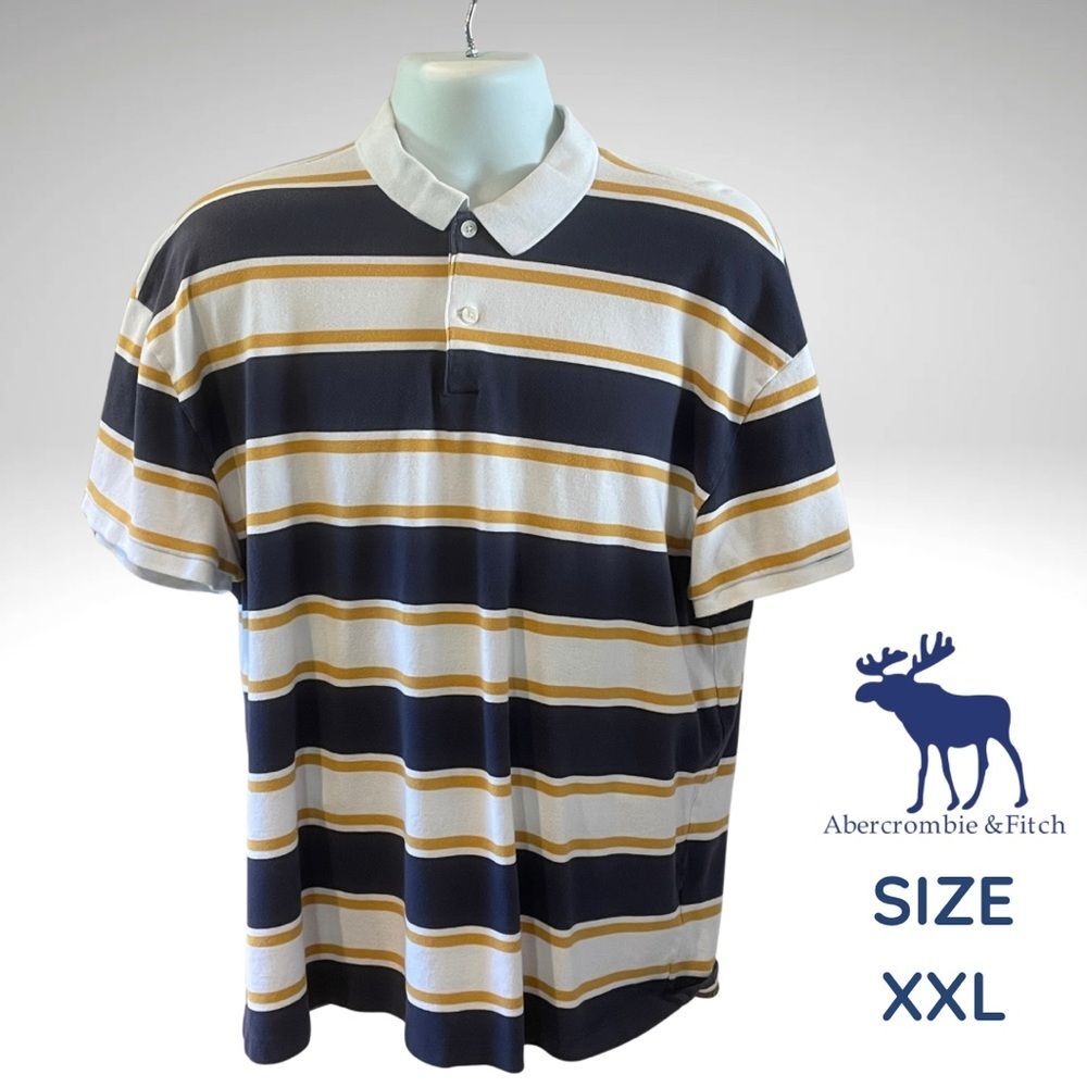 Abercrombie & Fitch XXL Stripe Polo – Blue/White/Gold – Don’t Sweat It Collect
